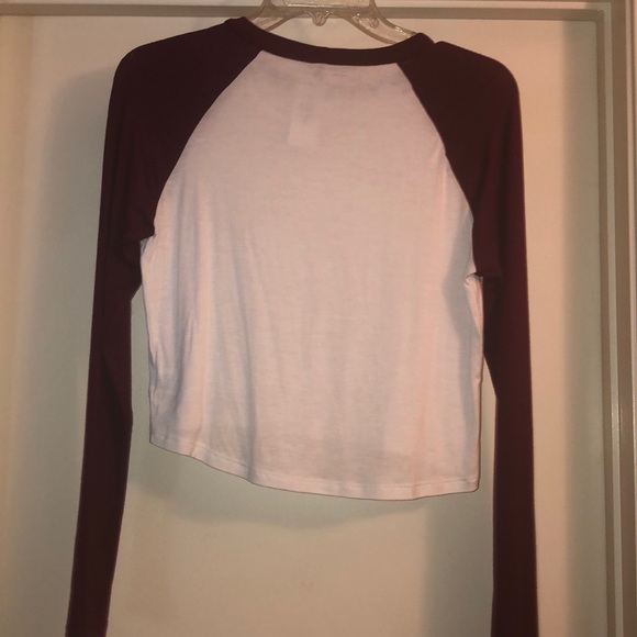 Maroon long sleeved Tilly’s top - Picture 2 of 3